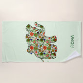 モノグラムのカラフルベビー ビーチタオル (正面)