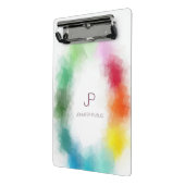 モノグラムのカラフルモダンエレガントテンプレート ミニクリップボード (アングル2)