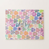 モノグラムのカラフル坊保曼荼羅の文様 ジグソーパズル (横)