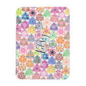 モノグラムのカラフル坊保曼荼羅の文様 マグネット (縦)