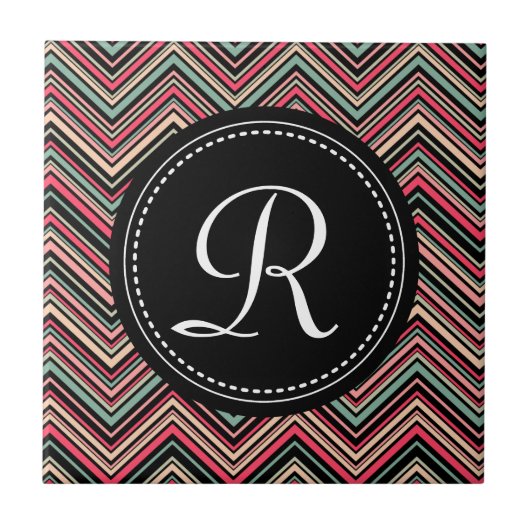 モノグラムのカラフル山形 タイル (正面)