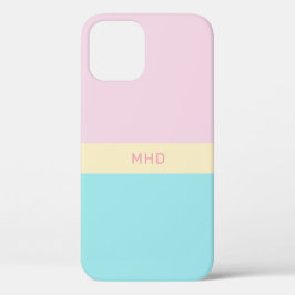 モノグラムのカラーブロックの電話ケース iPhone 12ケース