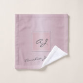 モノグラムのガーリーモダンピンクのバラ金ゴールド バスタオルセット (ウォッシュタオル)