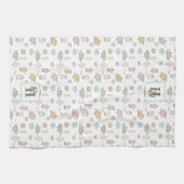 モノグラムのキッチンタオル付き茶模様 キッチンタオル (横)