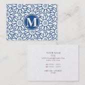 モノグラムのクラシックで青いヒマワリ 名刺 (正面/裏面)