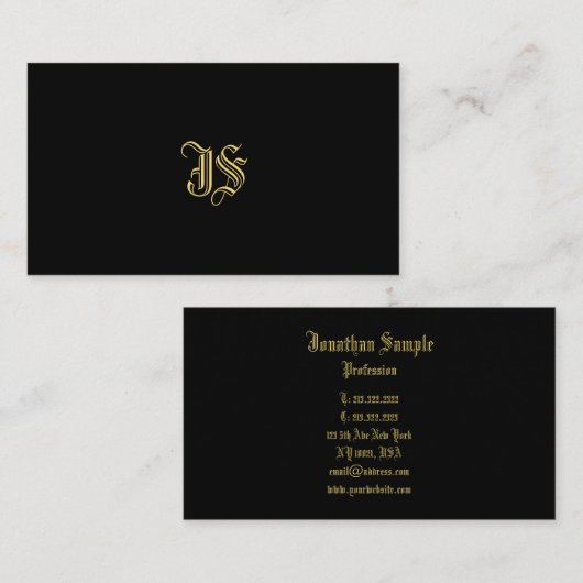 モノグラムのクラシックエレガントスタイル 名刺 (正面/裏面)