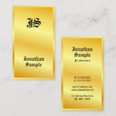 モノグラムのクラシックフェイク金ゴールドスタイル文字エレガント 名刺 (正面/裏面)