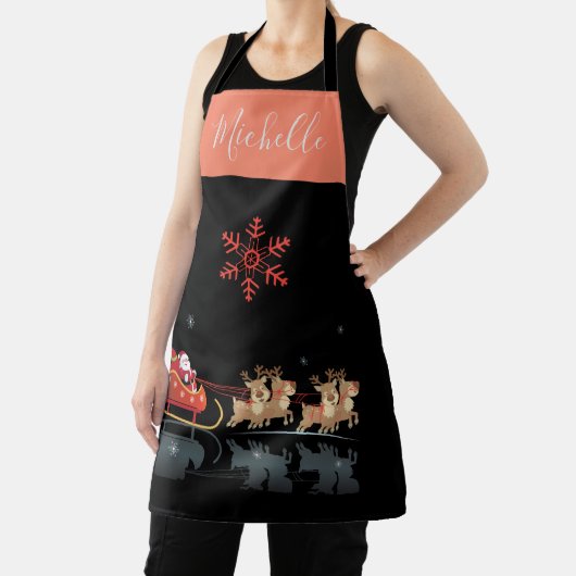 モノグラムのクリスマスと新年おめでとう!ギフトサンタ エプロン (インサイチュ)