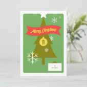 モノグラムのクリスマスアイコンのクリスマスカード シーズンカード (スタンド正面)