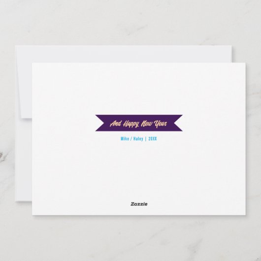 モノグラムのクリスマスアイコン写真クリスマスカード シーズンカード (裏面)