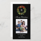 モノグラムのクリスマスクラシックリース シーズンカード (正面/裏面)
