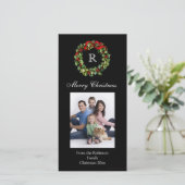 モノグラムのクリスマスクラシックリース シーズンカード (スタンド正面)