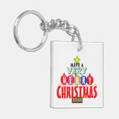 モノグラムのクリスマスツリーオーナメント キーホルダー (正面左)