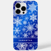 モノグラムのクリスマスブルー白い雪 Case-Mate iPhoneケース (裏面)