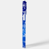 モノグラムのクリスマスブルー白い雪 Case-Mate iPhoneケース (裏面 / 右)
