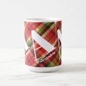 モノグラムのクリスマスプレイド コーヒーマグカップ (中央)