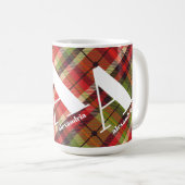 モノグラムのクリスマスプレイド コーヒーマグカップ (正面右)