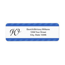 モノグラムのクリスマス差出人住所ラベル