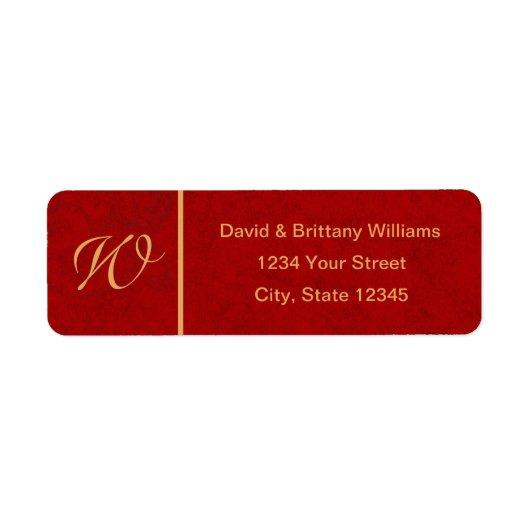 モノグラムのクリスマス差出人住所ラベル ラベル (正面)