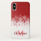 モノグラムのクリスマス赤い白 Case-Mate iPhoneケース (裏面)