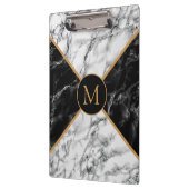 モノグラムのクリップボードと白黒チェック大理石 クリップボード (左)