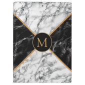 モノグラムのクリップボードと白黒チェック大理石 クリップボード (裏面)