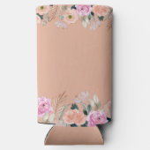 モノグラムのクール – ほこりっぽいピンクのフローラ スリム缶クーラー (裏面)