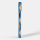 モノグラムのグラデーションのオレンジ色の青いダイヤモンドの形状 Case-Mate iPhoneケース (裏面 / 右)