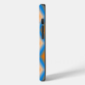 モノグラムのグラデーションのオレンジ色の青いダイヤモンドの形状 Case-Mate iPhoneケース (裏面 / 左)