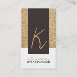 モノグラムのグリッターの名刺のテンプレート 名刺