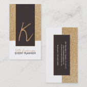 モノグラムのグリッターの名刺のテンプレート 名刺 (正面/裏面)