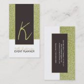 モノグラムのグリッターの名刺のテンプレート 名刺 (正面/裏面)