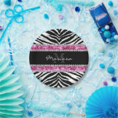 モノグラムのグリッターフェイクラインストンガールズ ペーパープレート (パーティー)