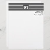モノグラムのグレーのストライプ レターヘッド (正面/裏面)