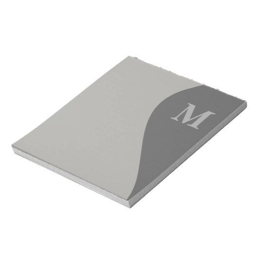 モノグラムのグレーの濃淡 ノートパッド (回転)