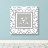 モノグラムのグレーダマスクのパターン2 キャンバスプリント (インサイチュ (ウッドフロア))