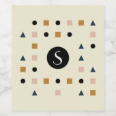 モノグラムのゲスターテン幾何学的パターン ワインラベル (シングルラベル)