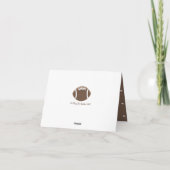 モノグラムのサッカーフットボール ウェディング サンクス サンキューカード (裏面)