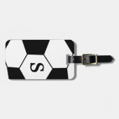 モノグラムのサッカーボールの荷物のラベル ラゲッジタグ (正面横)