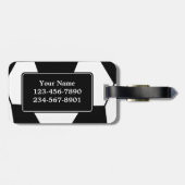 モノグラムのサッカーボールの荷物のラベル ラゲッジタグ (裏面横)