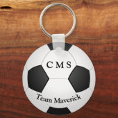 モノグラムのサッカーボールカスタム文字 キーホルダー (正面)