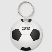 モノグラムのサッカーボールカスタム文字 キーホルダー (裏面)