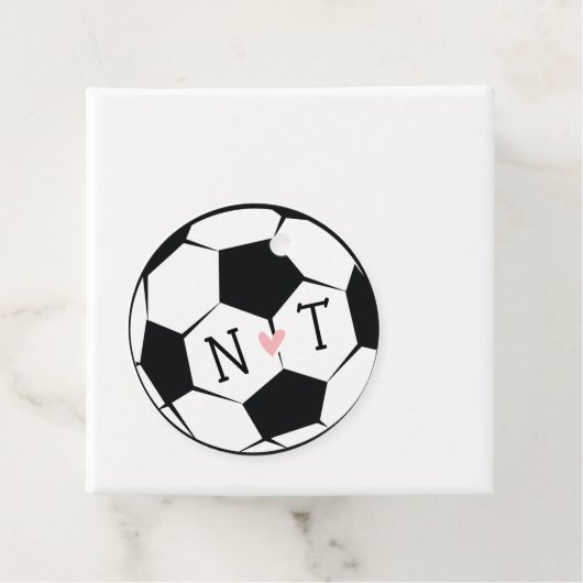 モノグラムのサッカーボール結婚ありがとう フェイバータグ (インサイチュ)
