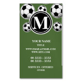 モノグラムのサッカー-木の上 マグネット名刺 (正面縦)