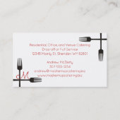 モノグラムのシェフのケイタリングビジネスカードは分岐します 名刺 (裏面)