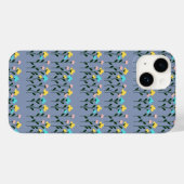 モノグラムのシックなグレーのフローラルパターン Case-Mate iPhoneケース (裏面 (横))