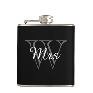 モノグラムのシックなFLASK_ "夫人" フラスク