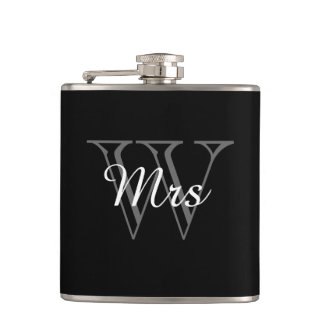 モノグラムのシックなFLASK_ "夫人" フラスク