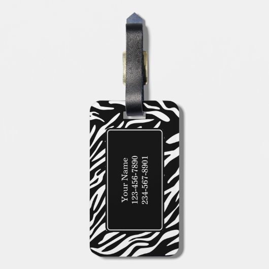 モノグラムのシマウマのストライプのピンクのバレーボールの荷物のラベル ラゲッジタグ (裏面縦)