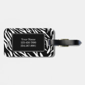 モノグラムのシマウマのストライプのピンクのバレーボールの荷物のラベル ラゲッジタグ (裏面横)